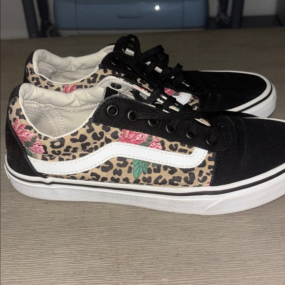 Leopard Floral Vans